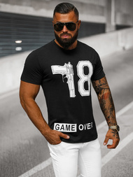 T-shirt Homme Noir OZONEE O/T123/3Z