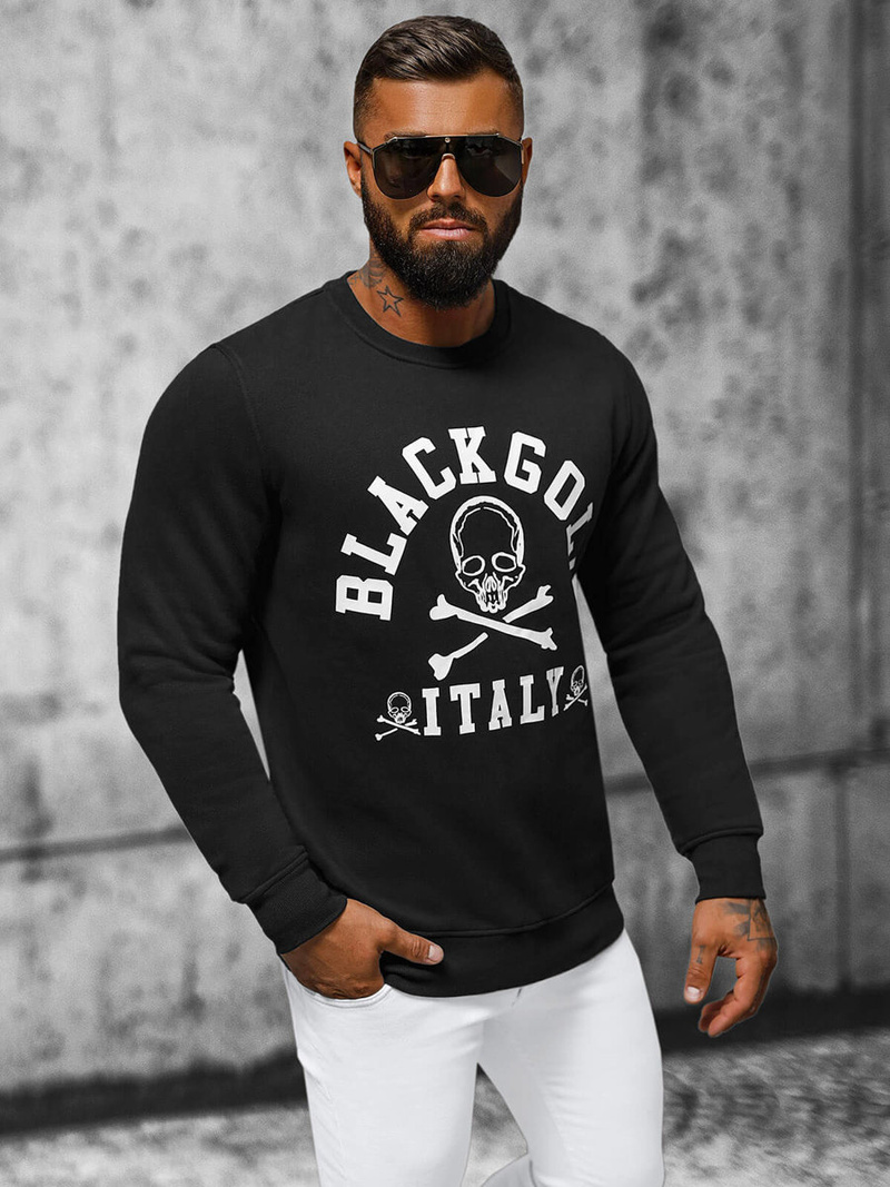 Sweatshirt Homme Noir OZONEE NB/MF2013