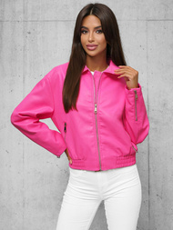 Veste en cuir femme rose OZONEE O/G116Z