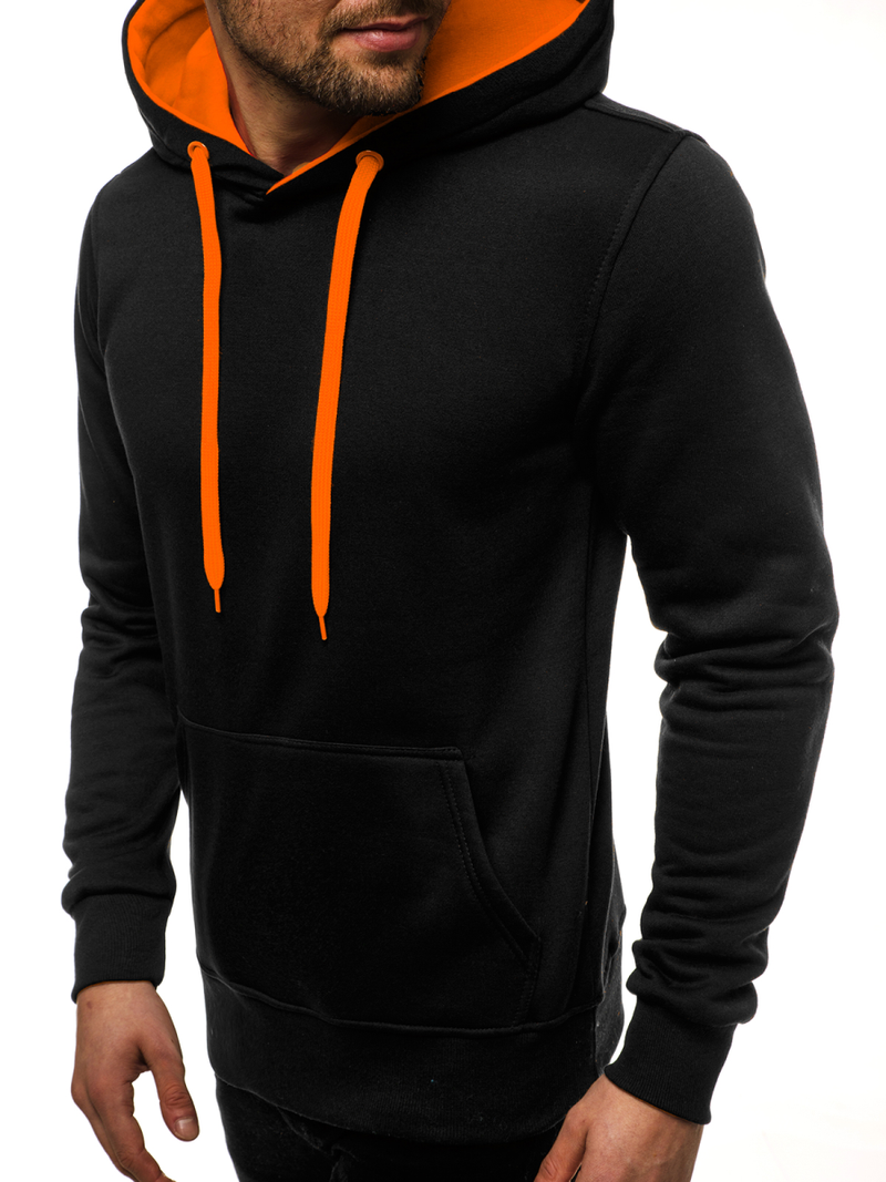Sweatshirt Homme noir et orange OZONEE JS/2011