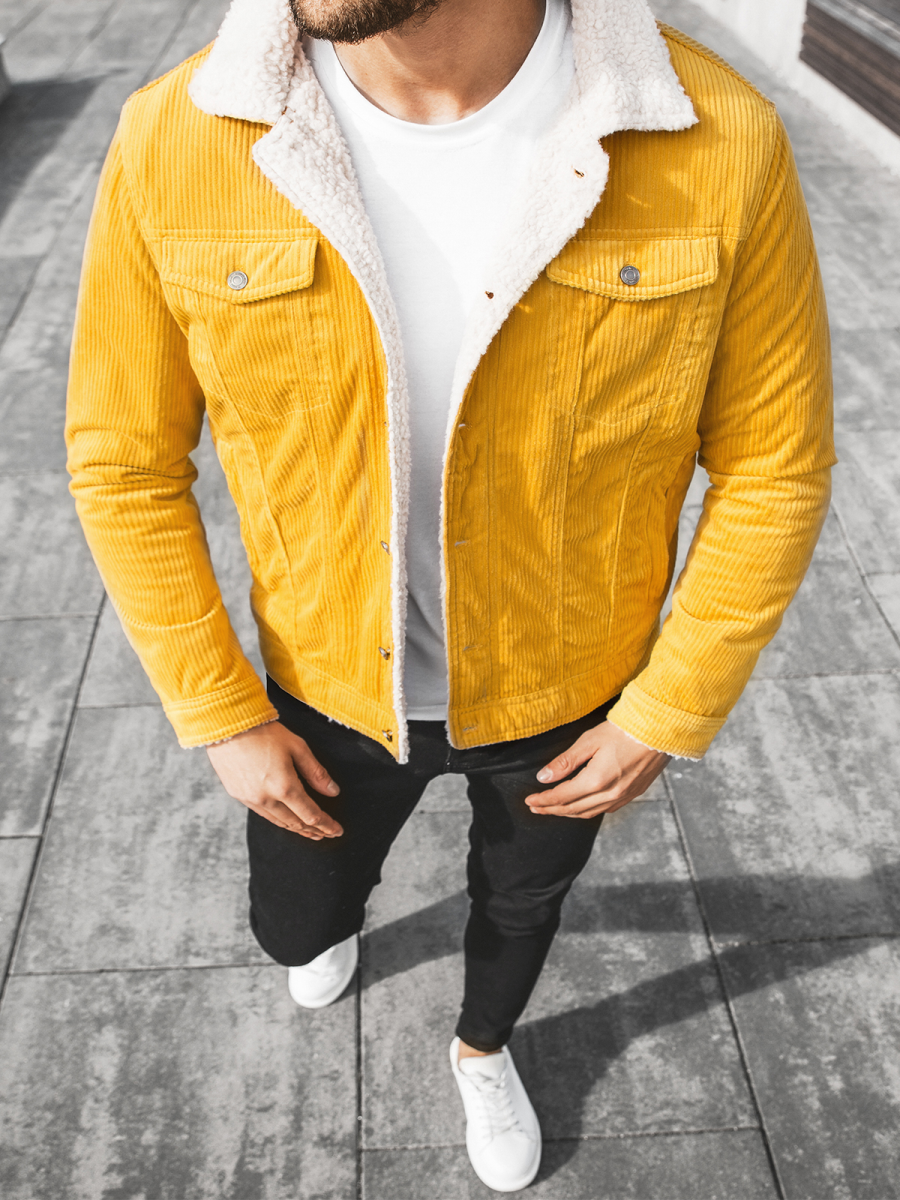 Veste en jean Homme Jaune OZONEE JB JP1179 4Z OZONEE