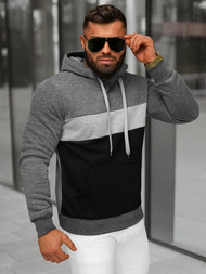 Sweatshirt à capuche homme gris foncé OZONEE JS/8B1320/5