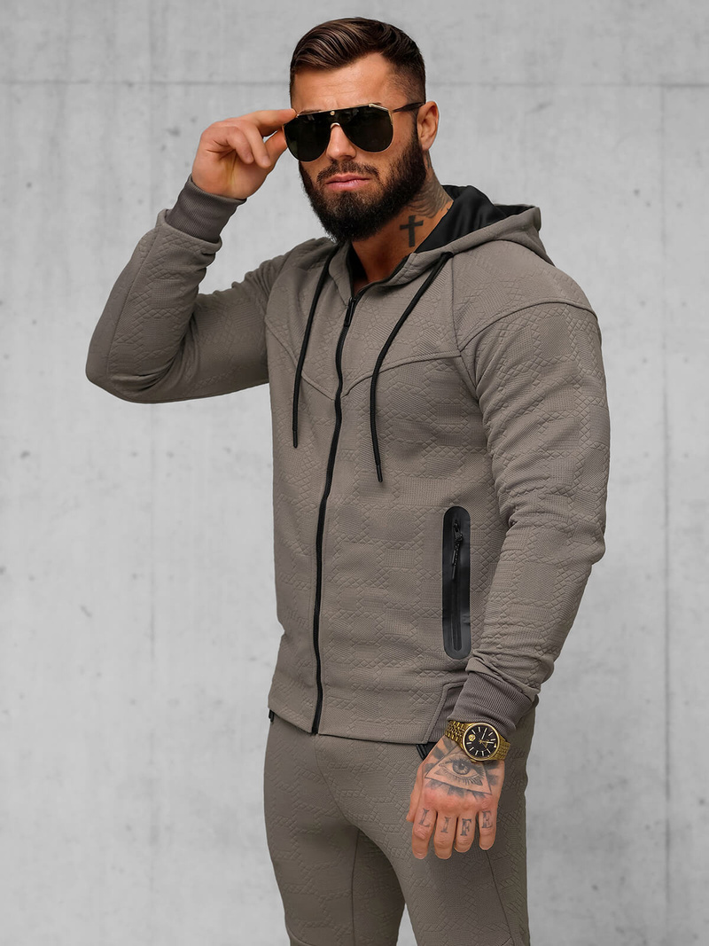 Survêtement homme beige et gris OZONEE O/FF3705AB