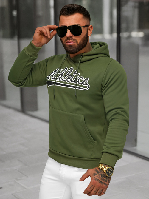 Sweatshirt à capuche homme vert OZONEE JS/27B6508/29