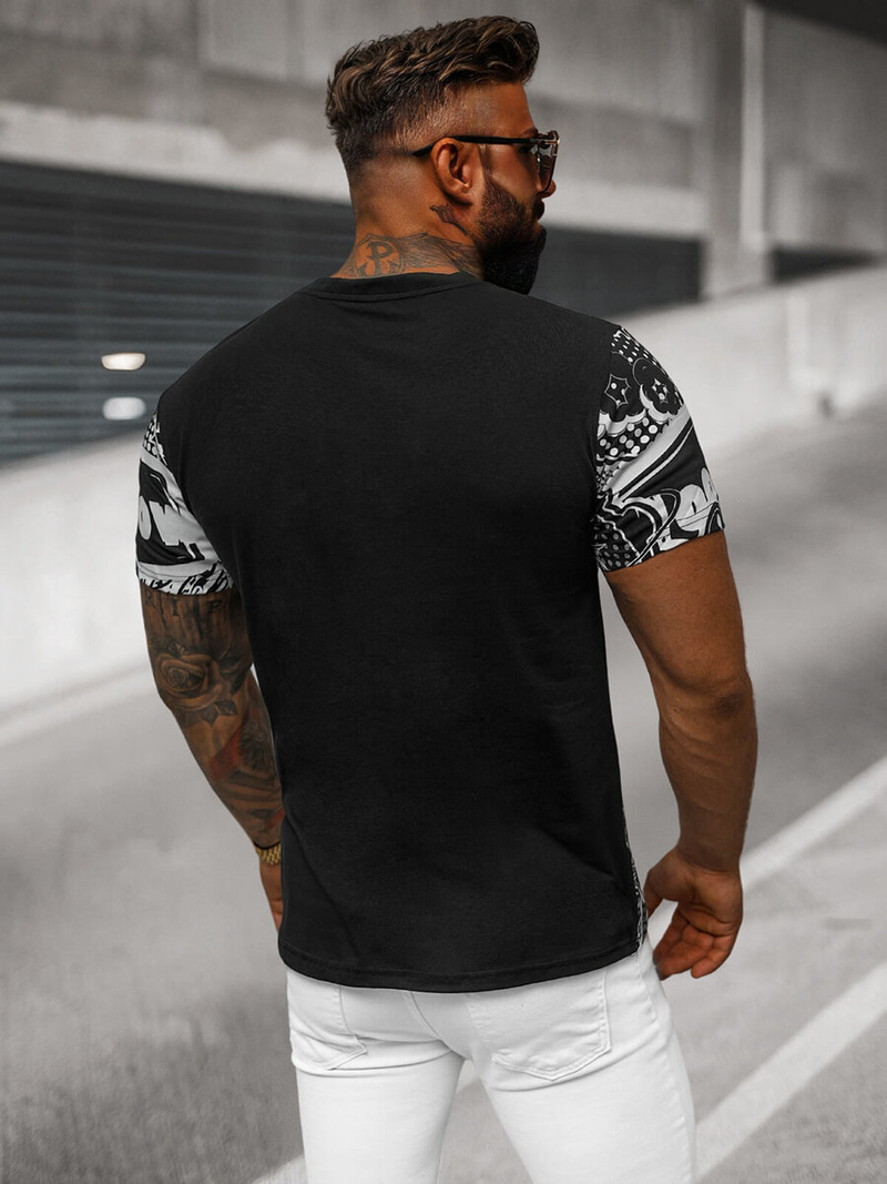 T-shirt Homme Noir OZONEE O/T137/3