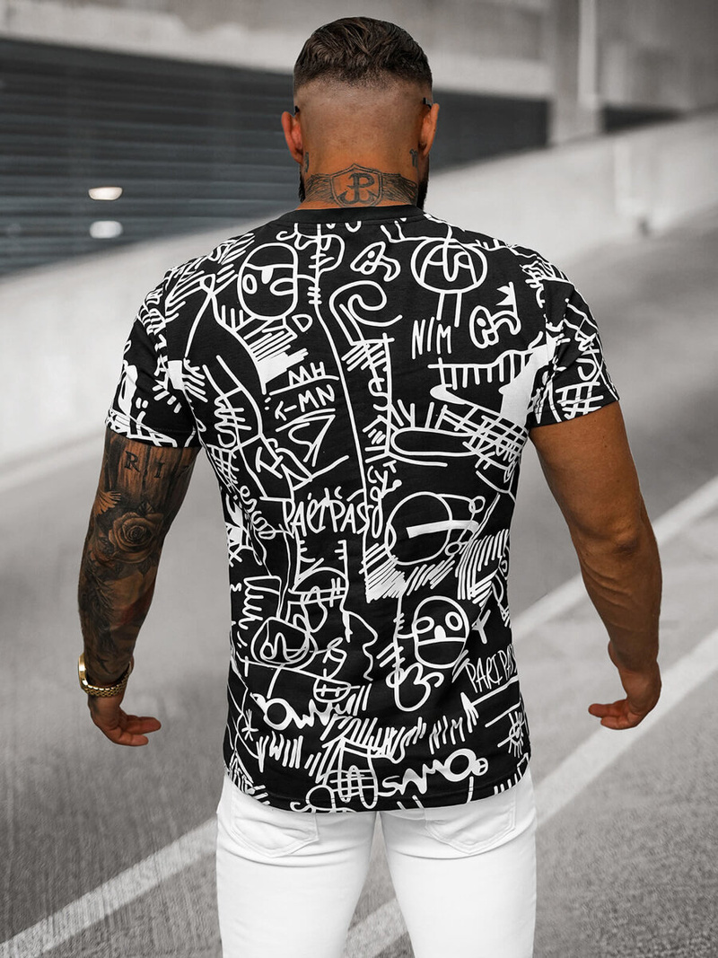 T-shirt Homme Noir OZONEE O/T1269/3