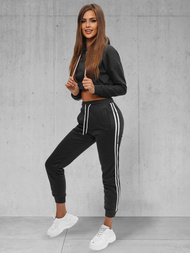 Ensemble de survêtement deux pièces noir OZONEE JS/8C67/3Z