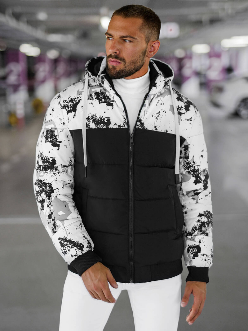 Veste D'hiver Blanc et Noir OZONEE JS/31M5030/392Z