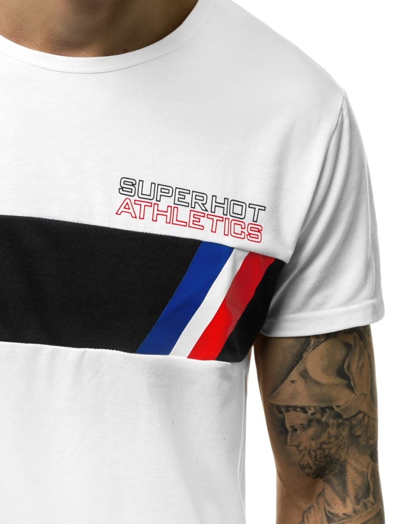 T-Shirt Homme Blanc OZONEE JS/KS1957