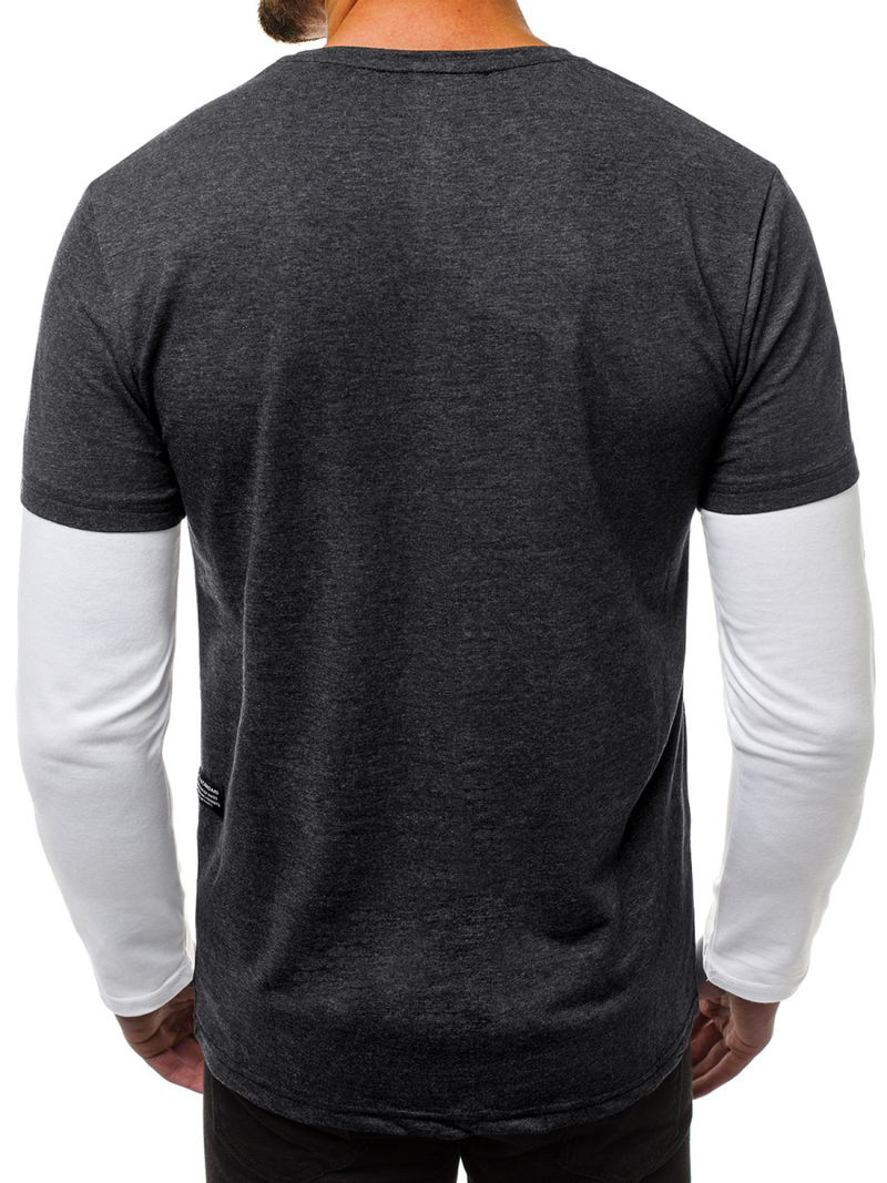 T-shirt à manches longues Homme Gris foncé OZONEE O/1292Z