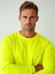 Sweatshirt Homme Néon Jaune OZONEE JS/2001-10Z