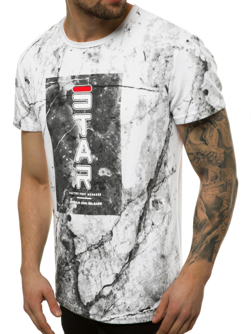 T-Shirt Homme Blanc OZONEE JS/SS10927