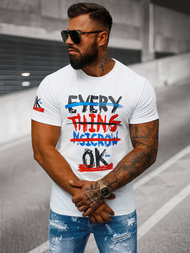 T-shirt Homme Blanc OZONEE O/8T1266/1