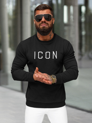Sweatshirt Homme Noir OZONEE O/D7394