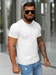 T-shirt Homme Blanc OZONEE O/QQ1390