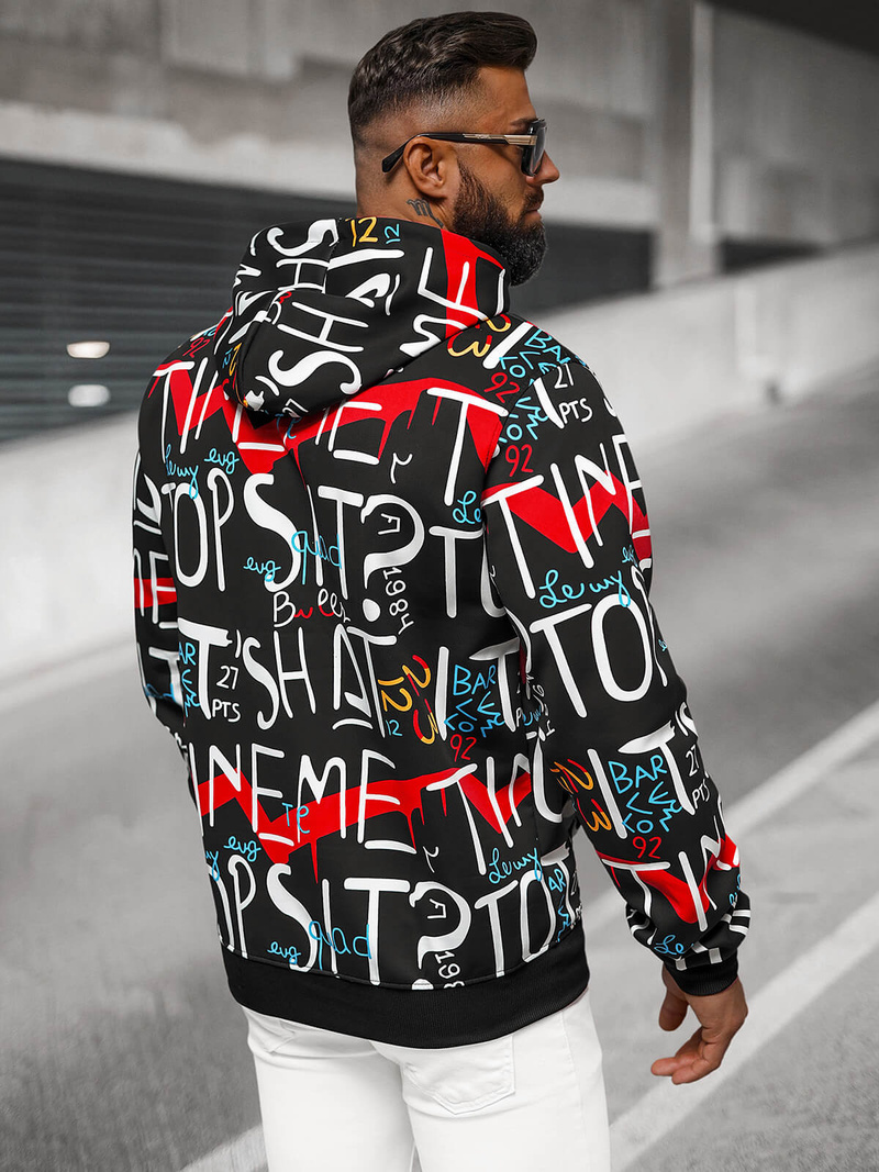 Sweatshirt à capuche homme noir OZONEE JS/8B1233/3