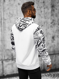 Sweatshirt à capuche homme blanc OZONEE JS/8B995/1