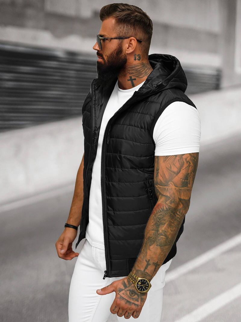 Veste Sans Manches Homme Noir OZONEE JS/MY88Z