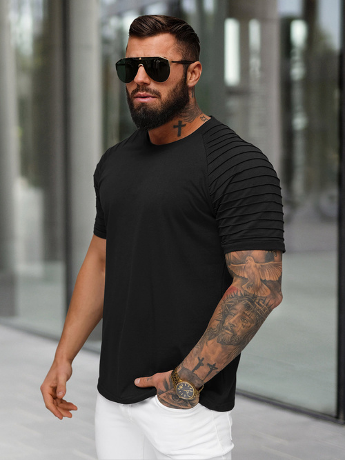 T-shirt Homme Noir OZONEE JS/8T88/3Z