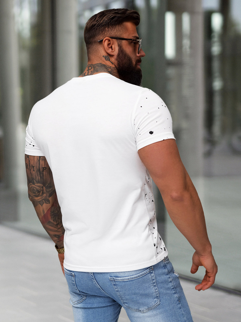T-shirt Homme Blanc OZONEE JS/8B1389/1