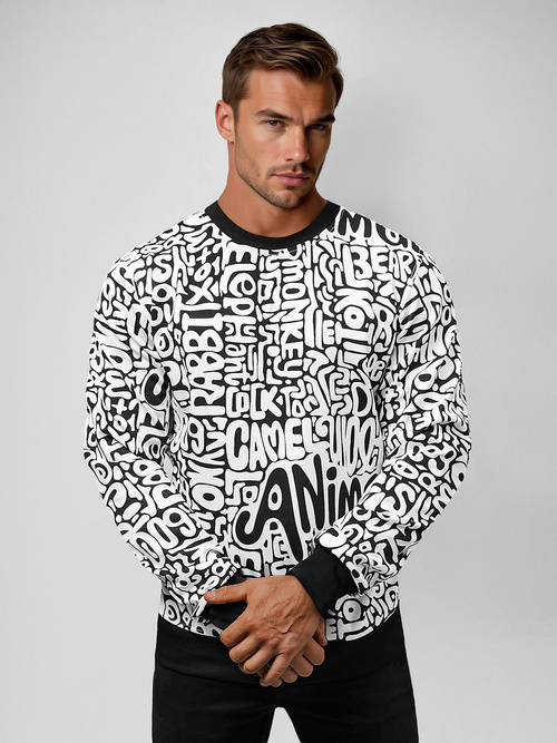 Sweatshirt Homme Blanc OZONEE JS/8B1131/1Z