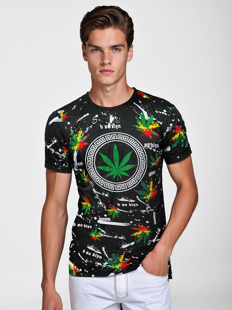 T-shirt Homme Noir OZONEE O/T131/3Z