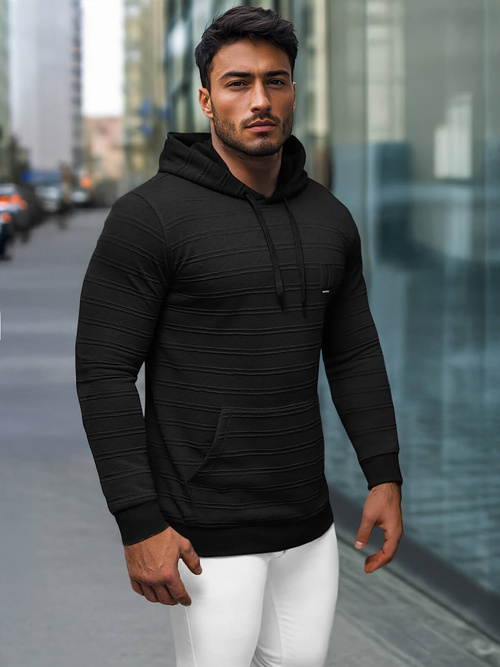 Sweatshirt à capuche homme noir OZONEE O/TB2272Z