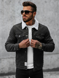 Veste en jean Homme noir OZONEE NB/MJ517NZ