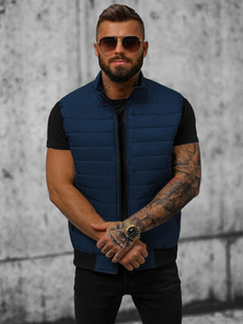 Veste Sans Manches Homme Bleu Foncé OZONEE JS/MY77