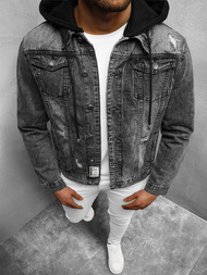 Veste en jean Homme noir OZONEE NB/MJ505N