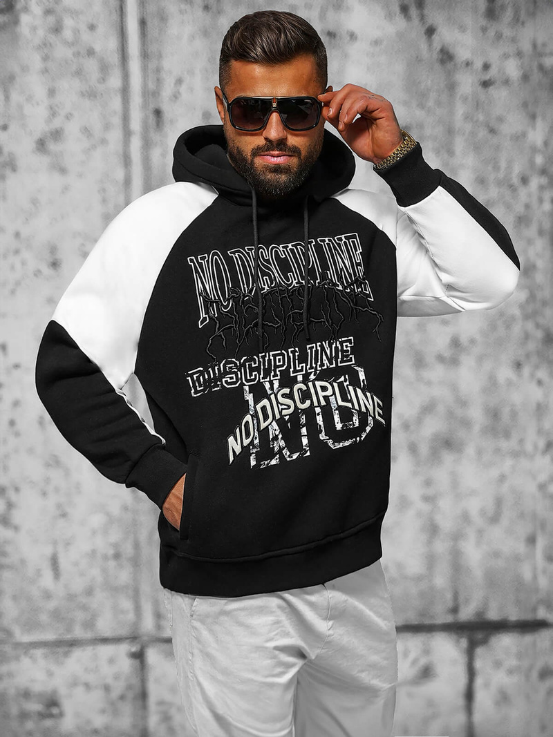 Sweatshirt à capuche noir OZONEE O/SWE23037