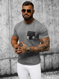 T-shirt Homme Gris Foncé OZONEE JS/8T85/3Z