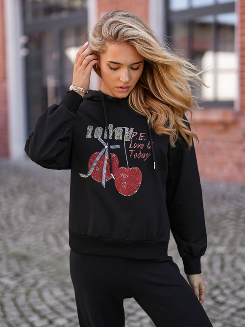Sweat à capuche femme Noir OZONEE JS/8B856/3