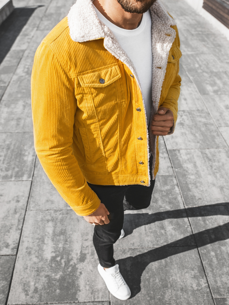 Veste en jean Homme Jaune OZONEE JB/JP1179/4Z