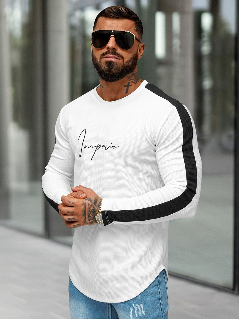 Sweatshirt Homme Blanc OZONEE O/D7197Z