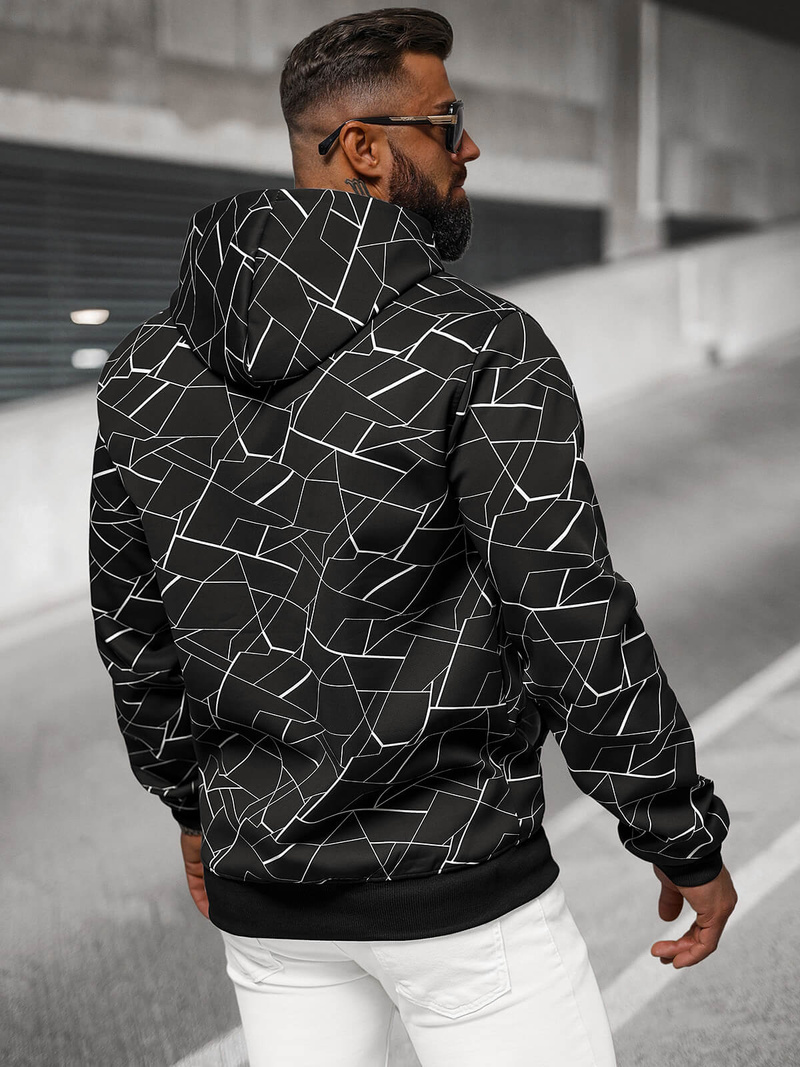 Sweatshirt à capuche homme noir OZONEE JS/8B1235/3