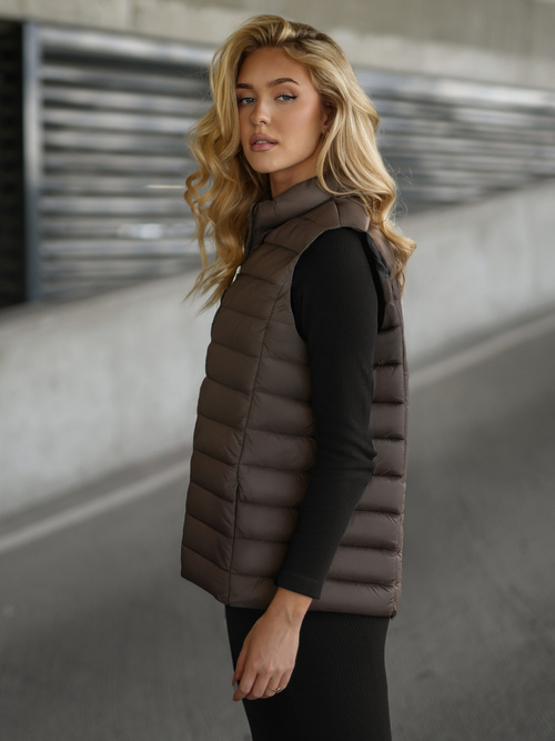 Gilet femme brun-gris OZONEE JS/11Z8223