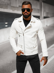 Veste en cuir homme blanc OZONEE O/88121