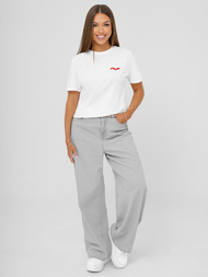 T-shirt femme blanc OZONEE JS/R61658