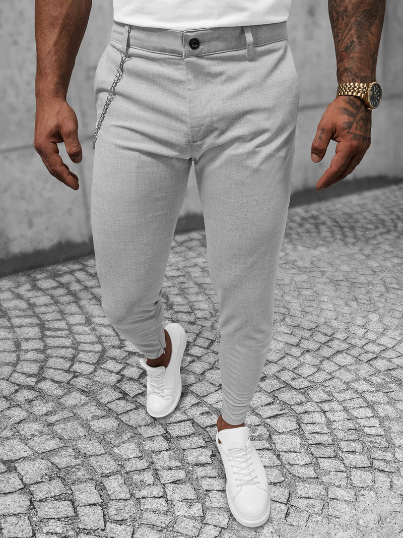 Pantalon Chino Homme Gris OZONEE DJ/550170
