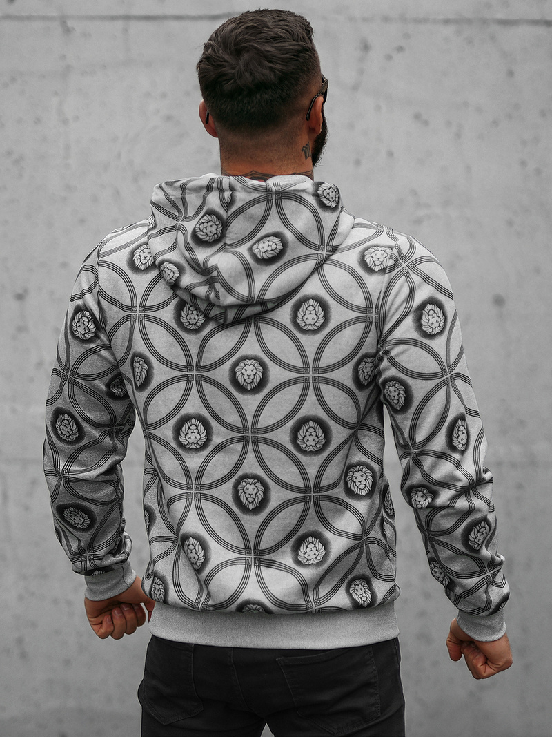 Sweatshirt à capuche homme gris OZONEE JS/B8123Z