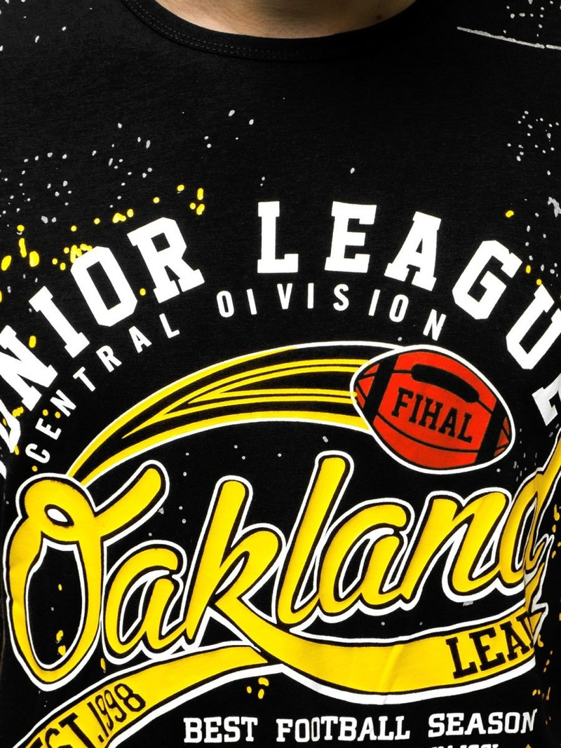 T-Shirt Homme Noir OZONEE JS/KS1975Z