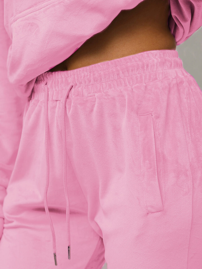 Ensemble survêtement femme en velours rose poudré OZONEE O/8C1175/38Z