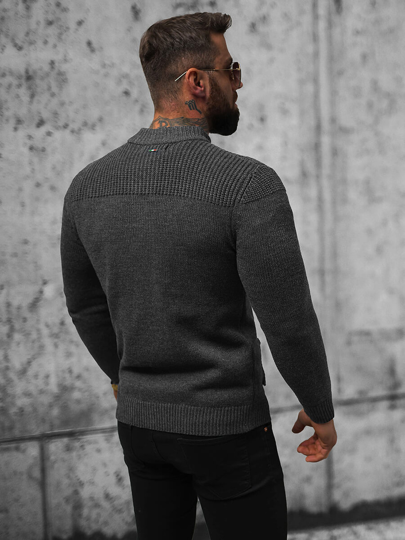 Pullover Homme Gris Foncé OZONEE NB/MM6011/3
