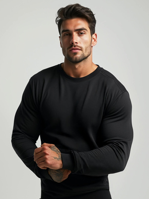 Sweatshirt Homme Noir OZONEE JS/2001-10Z