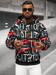 Sweatshirt à capuche homme noir OZONEE JS/8B1233/3