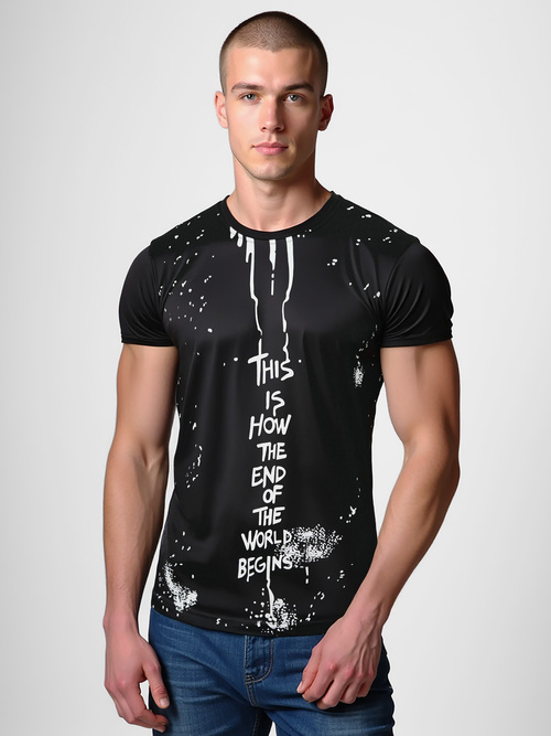 T-shirt Homme Noir OZONEE O/8T1259/3Z