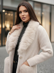 Manteau femme beige OZONEE JS/53M5200/155Z