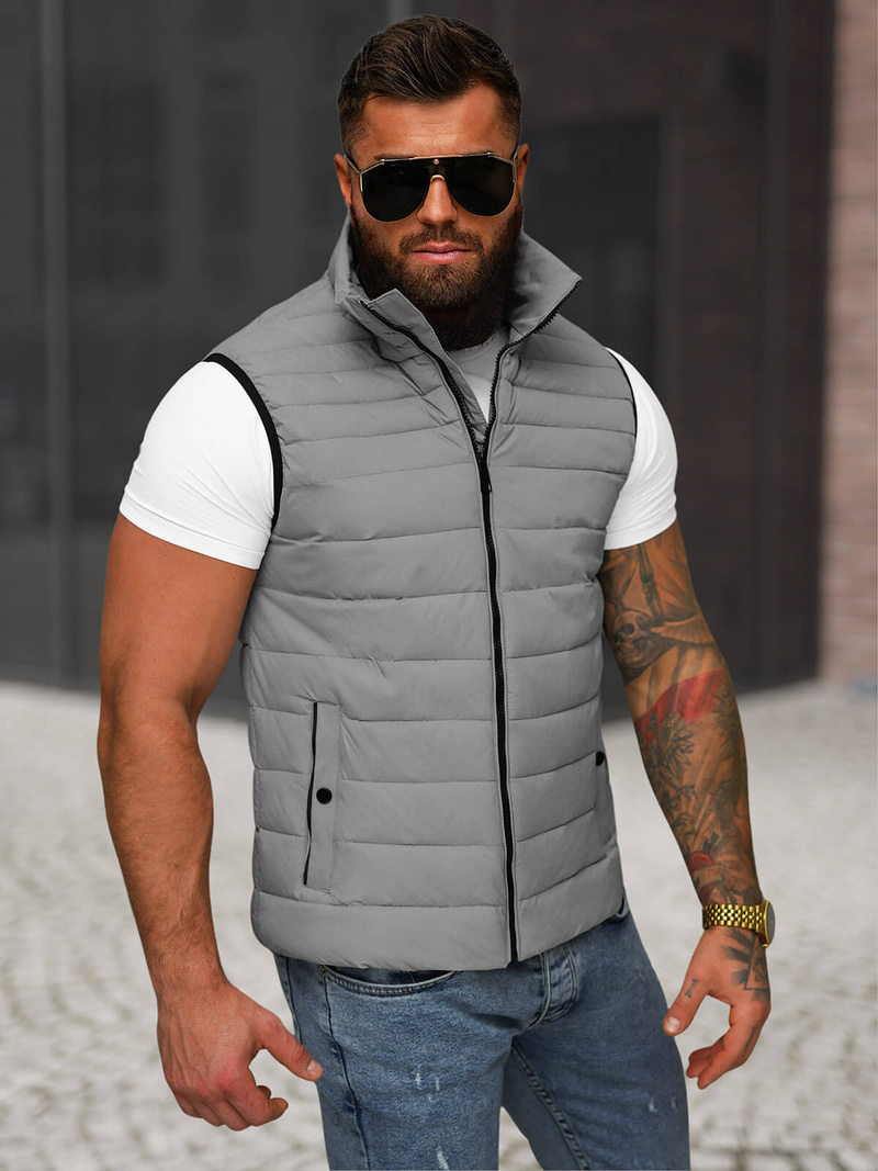 Veste sans manches homme gris OZONEE JS/31M5065/128