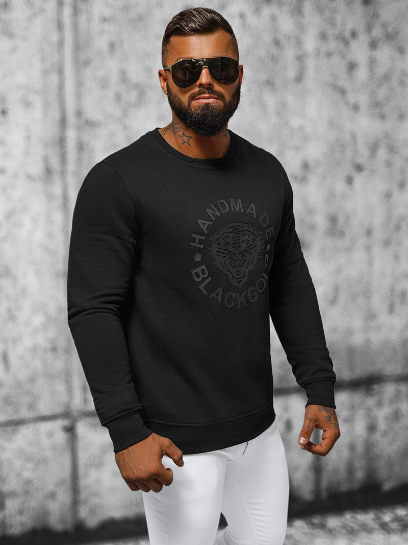 Sweatshirt Homme Noir OZONEE NB/MF2008